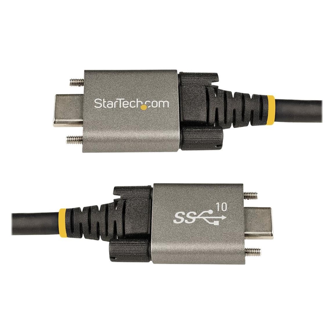 StarTech .com 3ft 1m Side Screw Locking USB C Cable 10Gbps, USB 3.1/3.2 Gen 2 Type-C Cable, 100W (5A) Power D (1 m, USB 3.2 Gen 2, 100 W) (USB31CCSLKV1M)