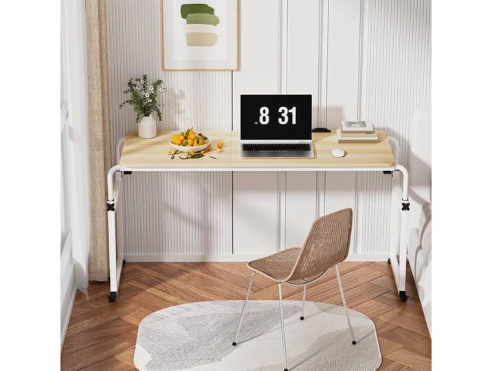 Table de lit mobile - WILITTO - Hauteur Réglable - Plateau Inclinable - Multifonctionnel - pour lit Queen - 120X40X85CM