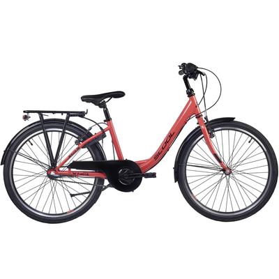 Kinderfahrrad S’COOL "S'COOL chiX" Gr. 35, orange (koralle, dunkelrot), Fahrräder, Kinder, 35cm, 24 Zoll (60,96cm)