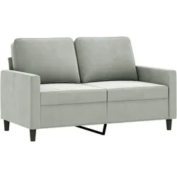 vidaXL 2-Sitzer-Sofa Hellgrau 120 cm Samt