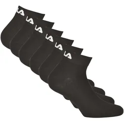 FILA Unisex Quarter Socken, 6er Pack - Kurzsocken, Training, Sport, Logo (2x 3 Paar) Schwarz / 43-46