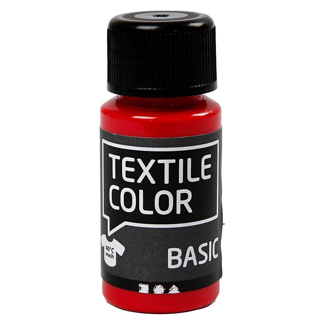 Creativ Company Textilfarbe Halbdeckende Textilfarbe - Primärrot, 50 ml (50 ml) (34208)