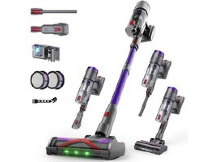 Aspirateur Balai Sans Fil 600W/58000Pa/75Min Aspirateur Sans Fil Puissant Avec Écran Led Intelligent Brosse Anti-Emmêlement [BI61]