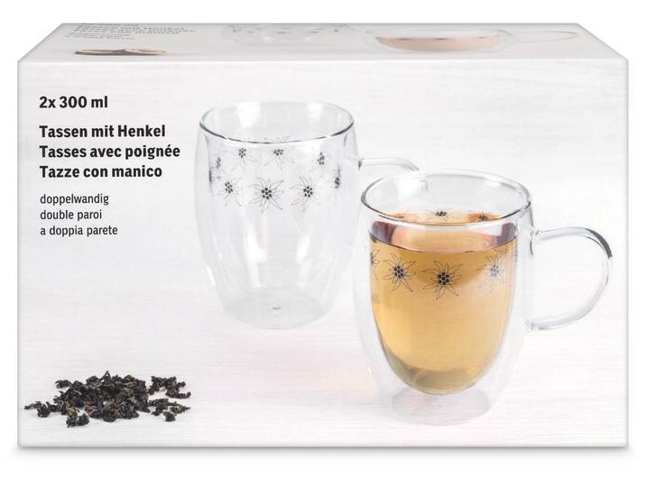 Henkeltasse doppelwand Edelweiss 300ml 2 Stück