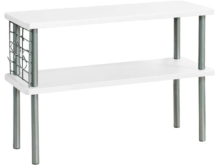 Küchenregal KESPER mit 2 Ebenen, FSC , weiß, B:55cm H:38cm T:20cm, Holzwerkstoff, Regale, Küchenregal, inkl. Harken für z.B. Scheren...
