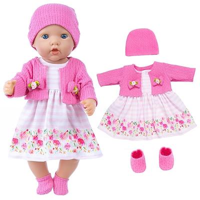 Realistische Reborn-Babypuppen-Kleidung 45 cm große Outfits Bekleidungsset Zubehör geeignet für Reborn-Babys und Neugeborene (OHNE PUPPE) Weihnachtsgeschenk