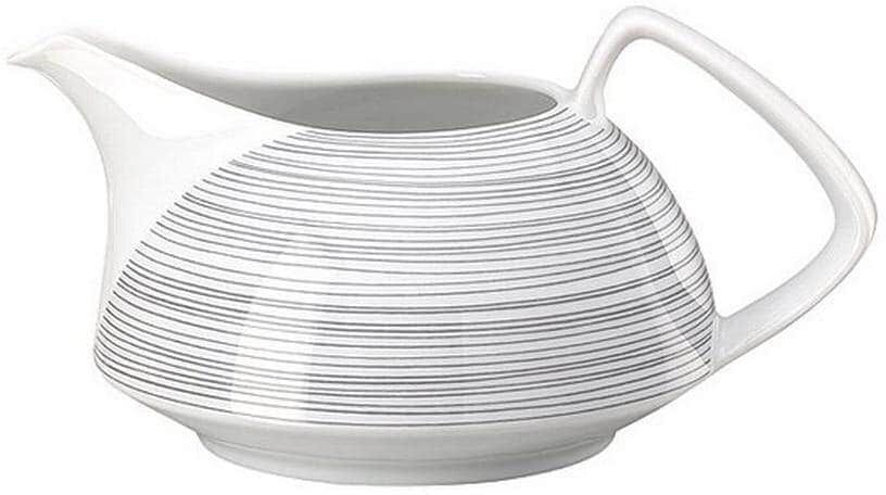 Milchkännchen ROSENTHAL "Rosenthal TAC Gropius Stripes 2.0 0.25 l", weiss (dunkelgrau), H:7cm Ø:14,2cm, Porzellan, Kannen, Milchkännchen dunkelgrau 0,25 l