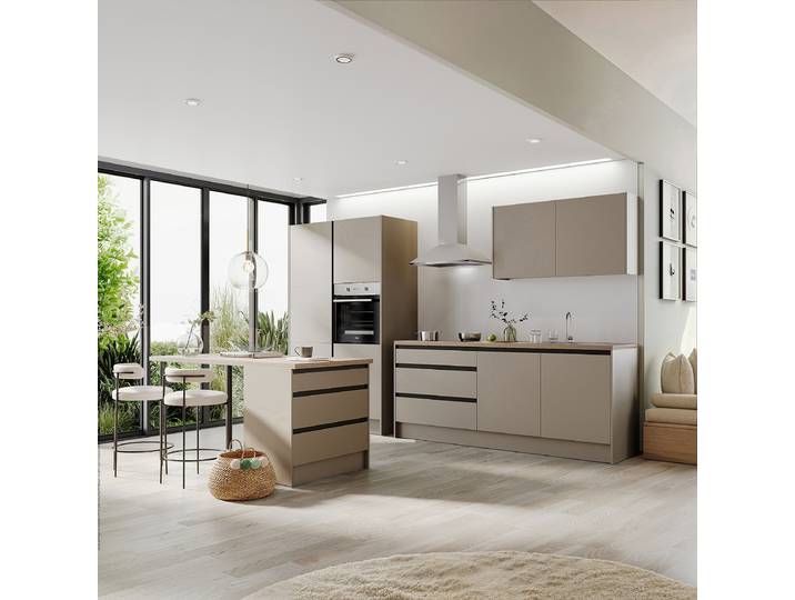 Inselküche Sedlec 335 x 210 x 60cm Beige/Kaschmir