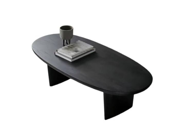 ksjdieunf Couchtisch Schwarzer ovaler Couchtisch, Teetisch, Wohnzimmer, Zuhause, Homestay, einfacher Tische for Wohnzimmer(120cm)