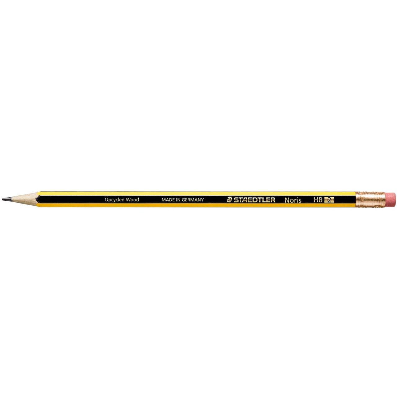 STAEDTLER Noris 122 Bleistifte HB schwarz/gelb mit Radierer, 12 St.