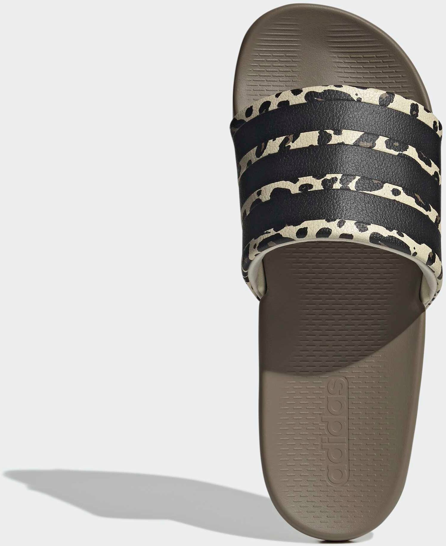 Badesandale ADIDAS SPORTSWEAR "ADILETTE COMFORT 2.0 BADESCHLAPPEN", Damen, Gr. 42, braun (crystal linen, core schwarz, crystal linen), Synthetik, Schuhe Badesandale, Badelatschen crystal linen, core schwarz, crystal linen 42