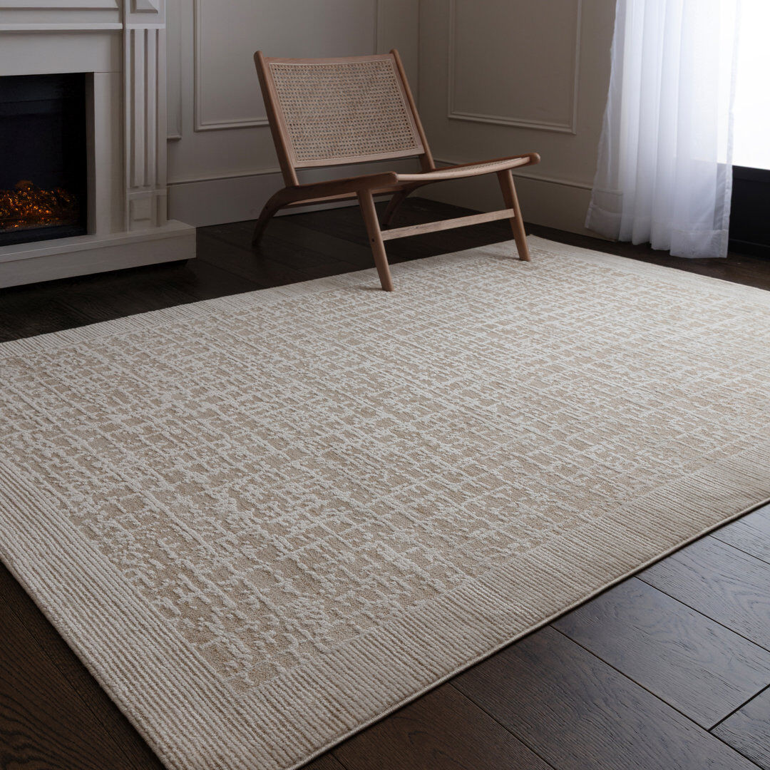 Latitude Run Rectangle Abstract Dhurrie Area Rug Grey Rectangle 240 x 340 cm