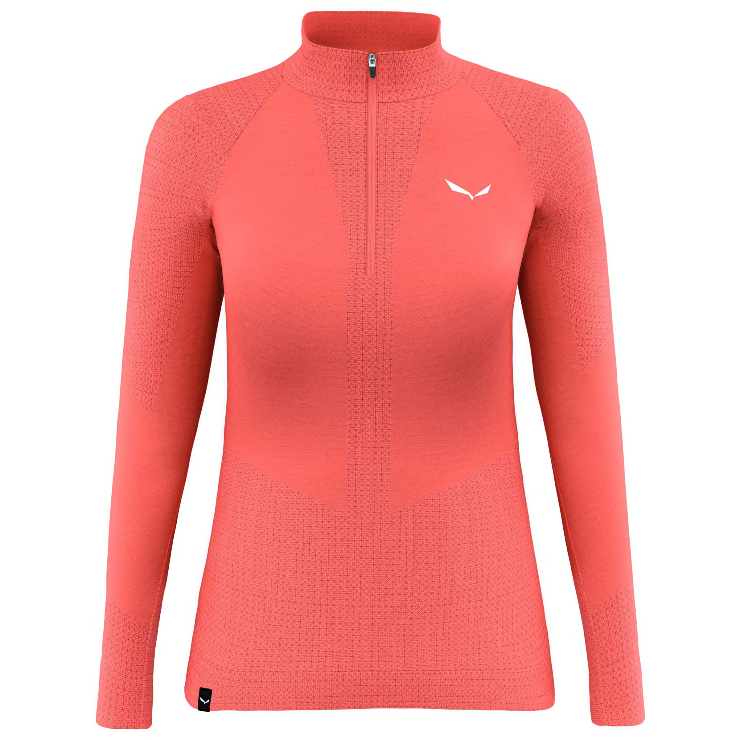 Salewa Zebru Responsive Zip Damen Langarm Unterhemden rot Größe XS Trekking Hautfreundlich Merinowolle