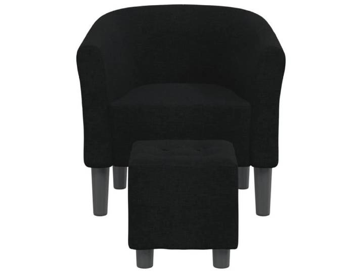 Fauteuil cabriolet - SALALIS - SP2703 - Noir - Tissu 100% polyester - Repose-pied inclus