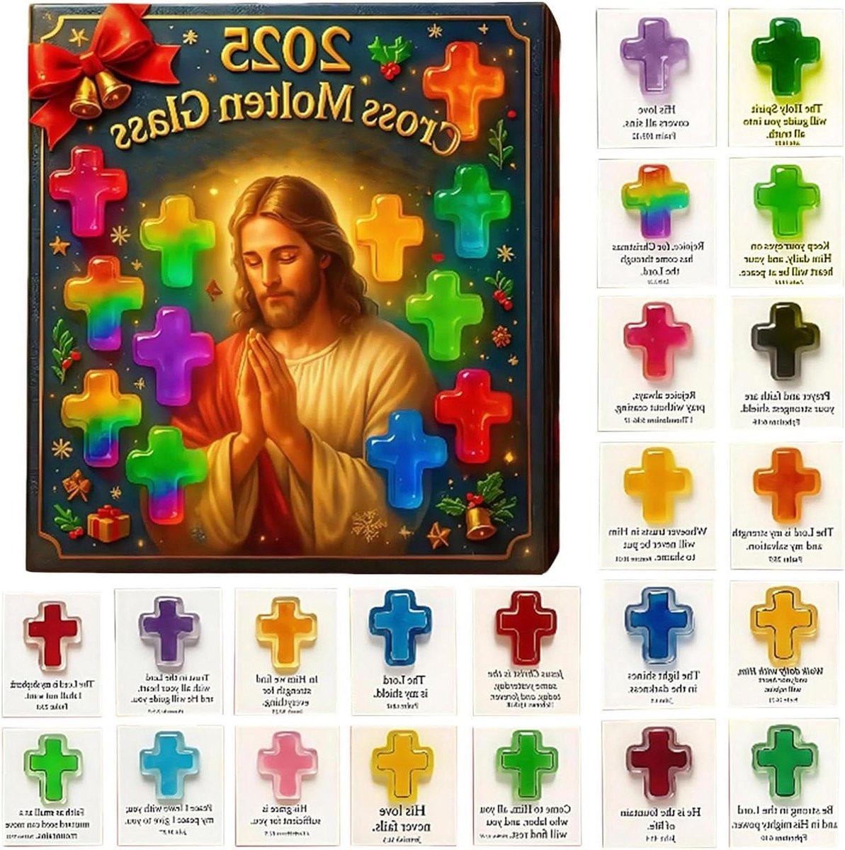 Kerst Advent Kalender met 24 zakjes voor volwassenen - 26 x 18 cm
