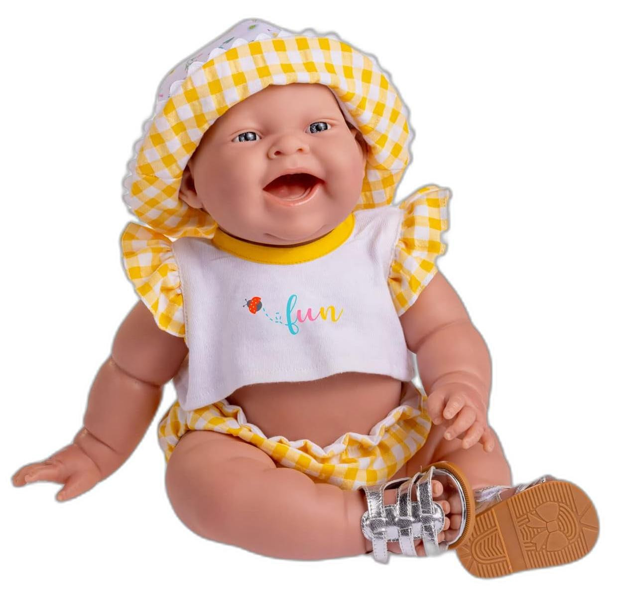 JC Toys Lola Lemon Twist pop met lachend gezicht, 36 cm, zacht vinyl