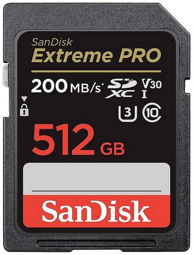 SanDisk Extreme PRO SDXC-Karte 512 GB Class 10 UHS-I stoßsicher, Wasserdicht