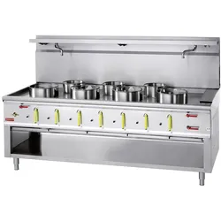 Gas Wok Herd 7 Brenner mit Überflutungssystem (CHINA/7L)