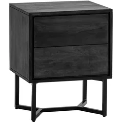 FineBuy, Nachttisch, Nachttisch Nachtkommode Boxspringbett Massivholz 57 cm Nachtkonsole (40 x 45 x 57 cm)