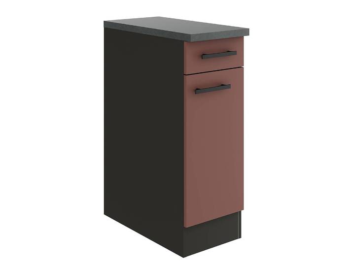 Unterschrank 30cm Rot/Rostrot/Anthrazit