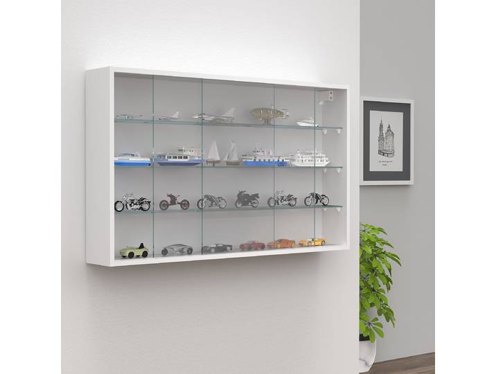Vitrine murale Drivalo 100 x 60cm Blanc/Blanc