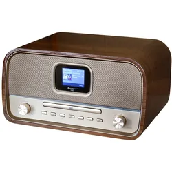 Soundmaster HighLine DAB970BR1 Retro Kompaktanlage Stereo HiFi-Anlage DAB+ UKW CD-Player MP3 USB Bluetooth Streaming Farbdisplay