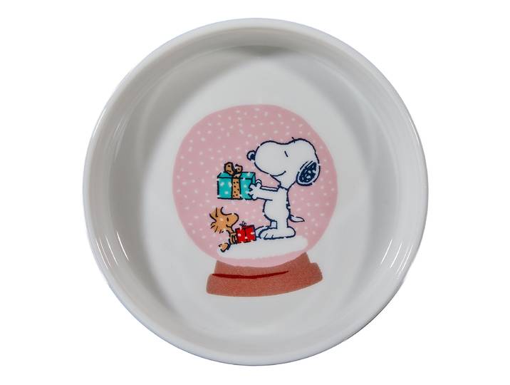 Schmuckteller Snoopy Schneekugel 10 x 2 x 10cm Weiß/Weiß