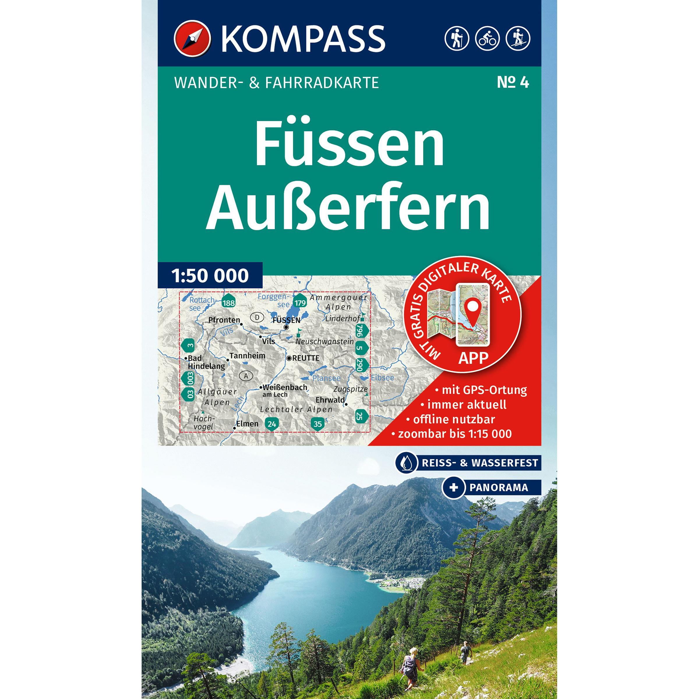 Kompass Verlag WK 4 Füssen - Außerfern Topografische Karten 2. Aufl. 2025