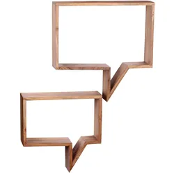 WOHNLING WL1.530 Wandregale MUMBAI (2er Set) Massiv-Holz Akazie 50 cm x 13 cm x 65 cm
