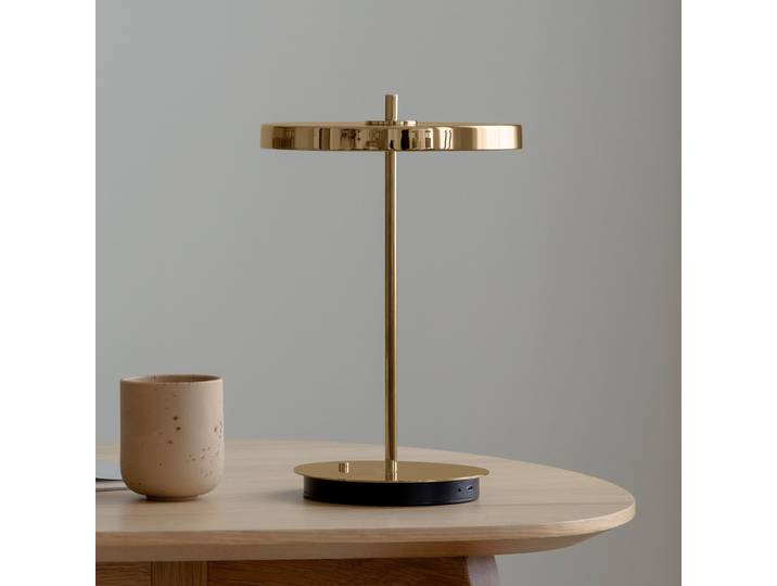 Lampe à poser portable Asteria Move, laiton poli - UMAGE - Salon / séjour - Design - Métal - Avec abat-jour
