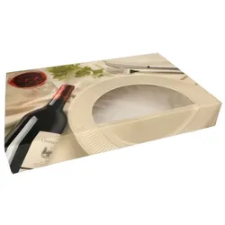 120x Catering-Kartons 8 x 55 x 37,5 cm `Burgund` mit Sichtfenster, zweiteilig