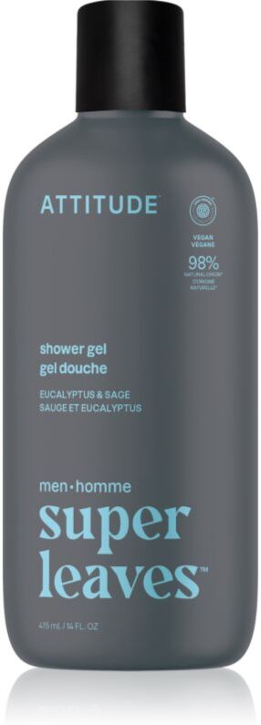 Attitude Super Leaves Men Shower Gel gel de douche pour homme Eucalyptus & Sage 415 ml