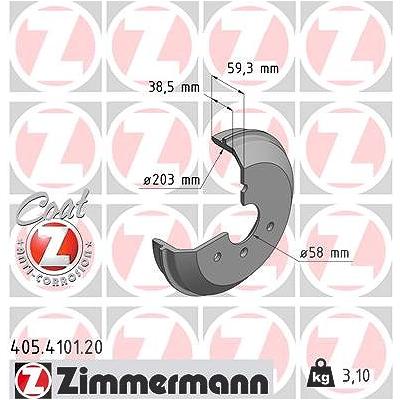 Zimmermann Bremstrommel [Hersteller-Nr. 405.4101.20] für Smart