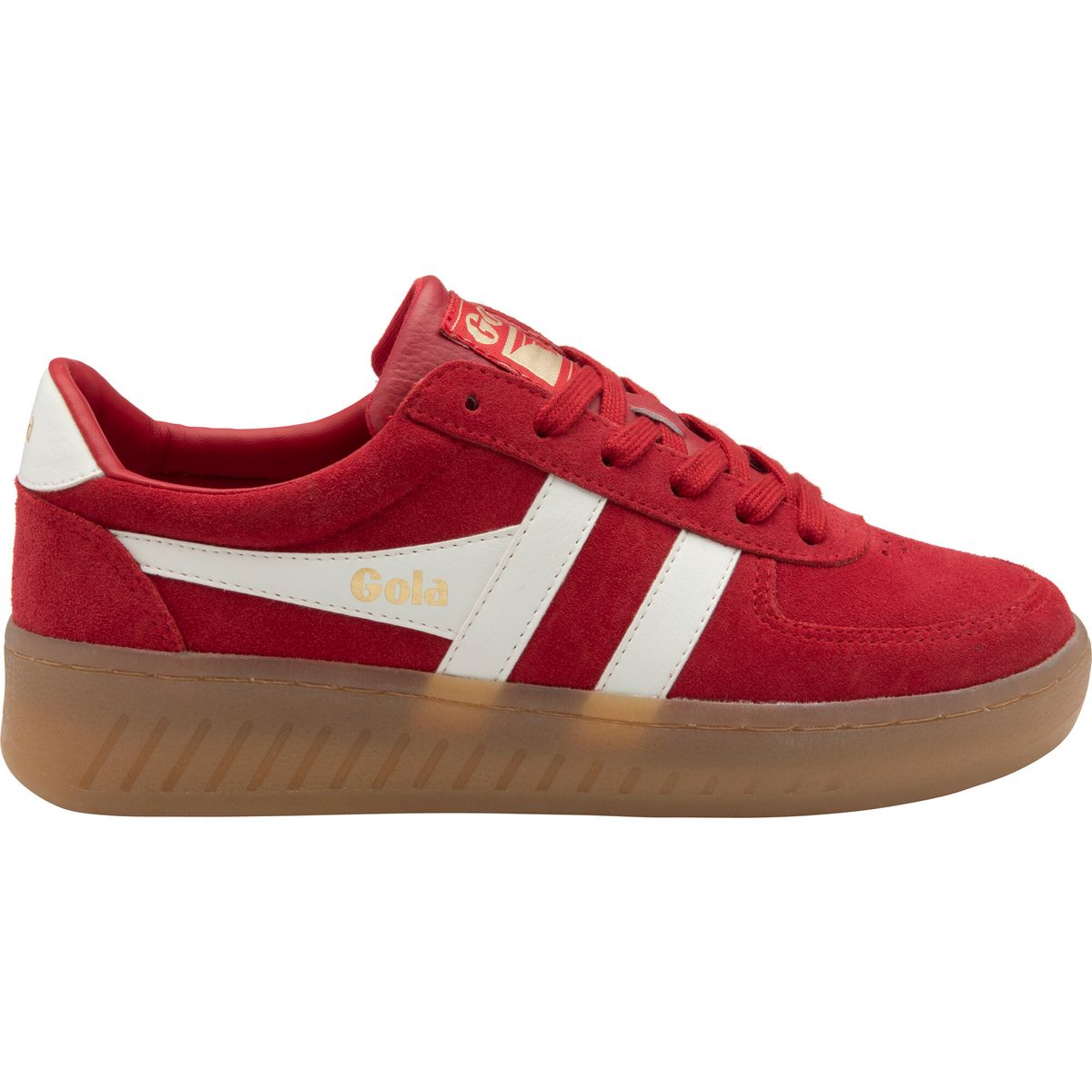 Gola Grandslam Suede Sneaker Women red/off white/gum (RW) 5 CLA589-RW-5-redoffwhitegum