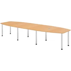 bümö Konferenztisch groß KT40 in Buche Chromfüße