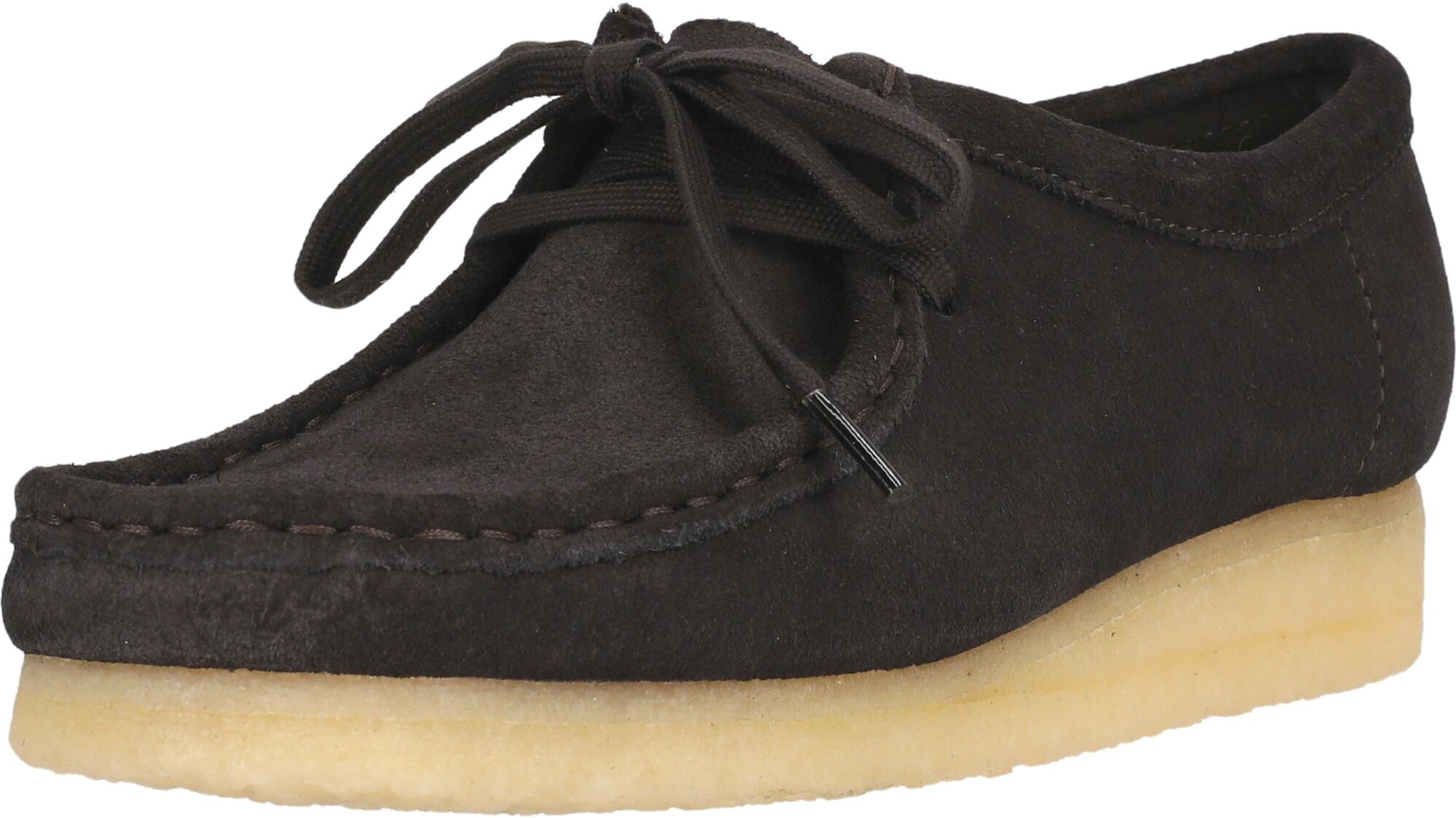 Mokassin CLARKS "Wallabee", Damen, Gr. 37, braun, Kalbsleder, Schuhe Mokassin, im kultigen Design mit hohem Tragekomfort