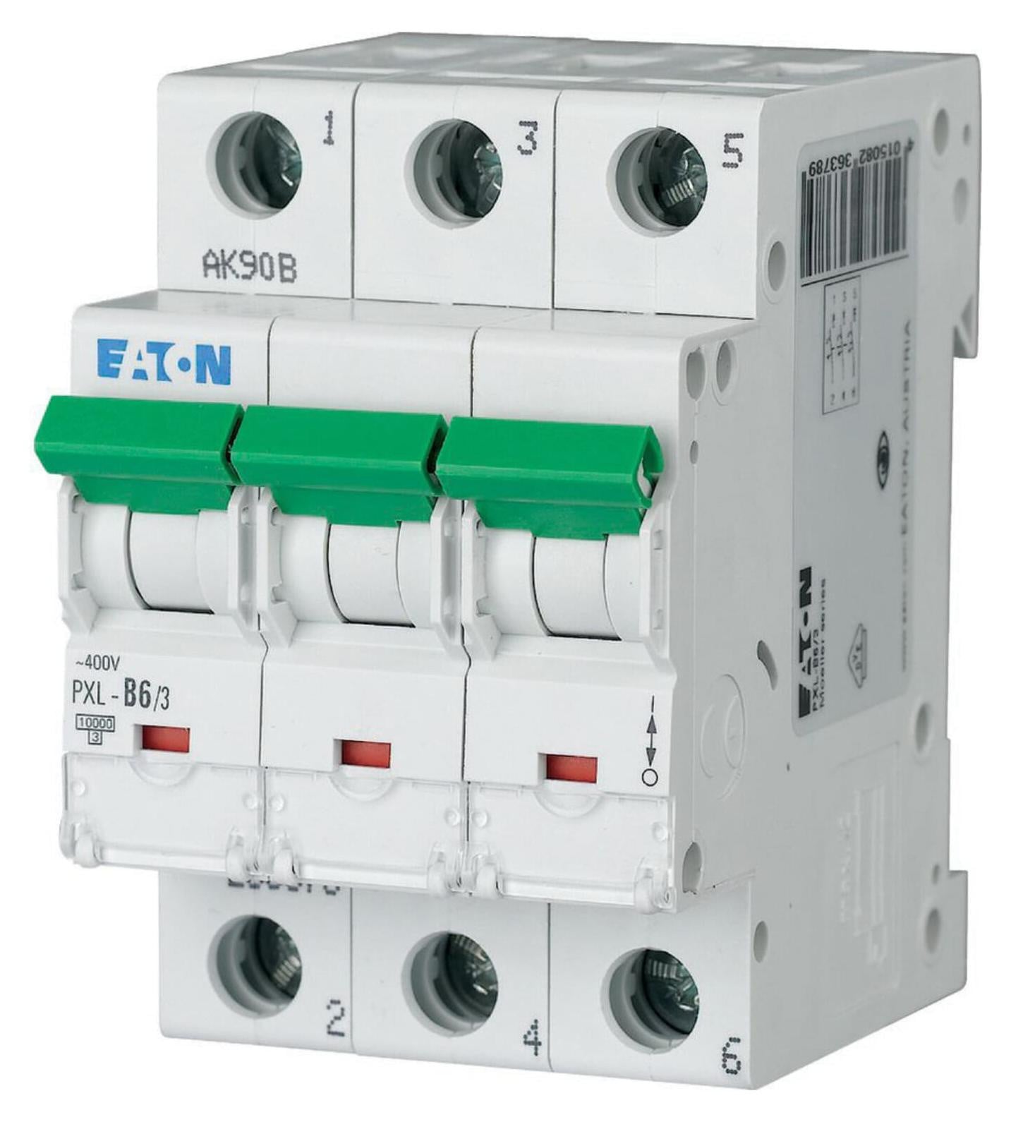 Eaton PXL-B6/3 LS-schakelaar, 6A, 3-polig, Type B
