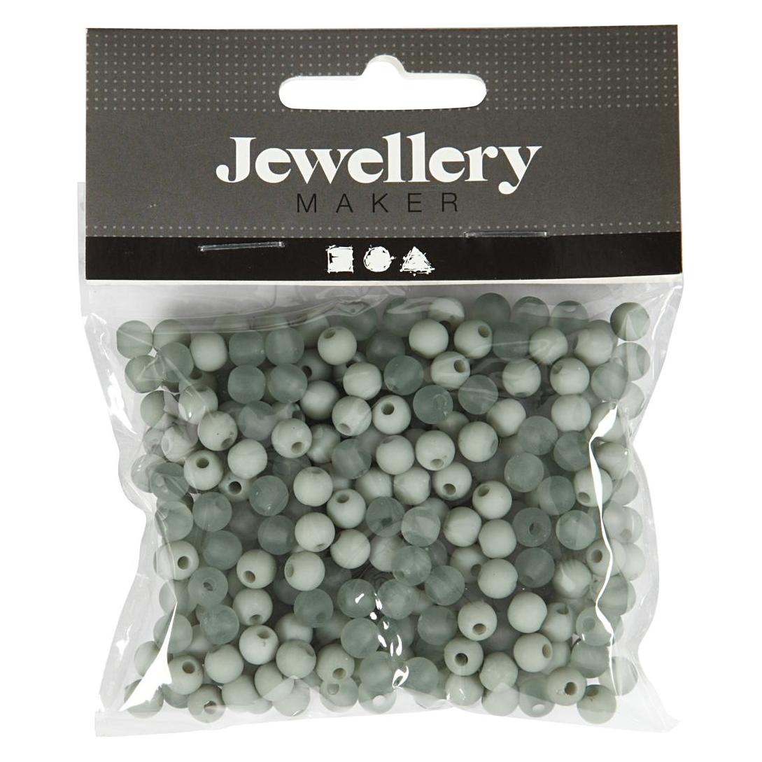 Creativ Company Kunststoffperlen 6 mm, Mint, 150 Stk. (69594)