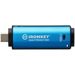Kingston IronKey Vault Privacy 50C (128 GB, USB-C), USB Stick, Blau