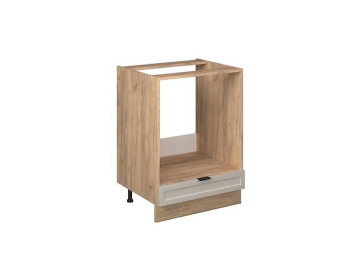 Vicco Herdumbauschrank Fame-Line, GrauBeige, 60 cm MDF-Front · Ohne Arbeitsplatte · Höhenverst. Füße · Metallgriffe · Einfache Integration