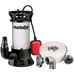 Metabo Set Schmutzwasser-Tauchpumpe PS 18000 SN mit Ablauf-Garnitur mit Armaturen (15 m x 2"), Storz - 690626000