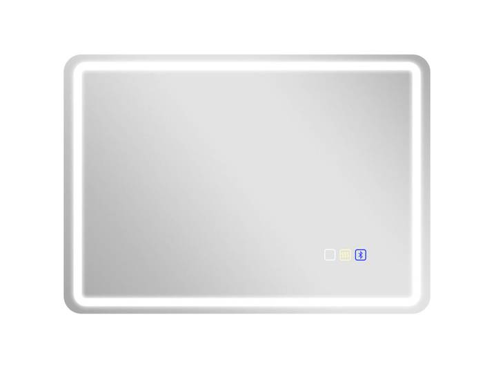 Homcom Badezimmerspiegel mit LED-Beleuchtung, Anti-Beschlags-Pad, 3 verstellbare Farben, Silberfarben, Glas, 50x3.5x70 cm, Badezimmer, Badezimmerspiegel, Badspiegel