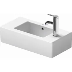 Duravit Vero Möbel-Handwaschbecken 0703500008 50x25cm, mit Überlauf, Hahnlochbank, Hahnloch rechts, weiß