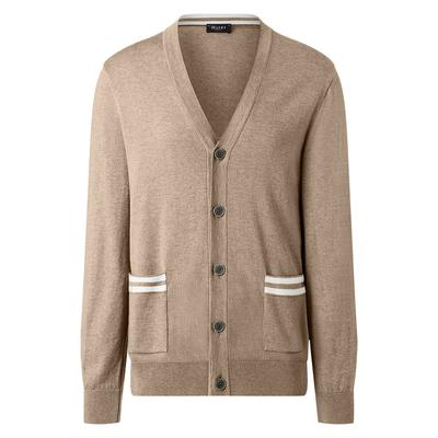 Cardigan MAERZ MUENCHEN "Maerz Muenchen 525901 Cardigan Herren Bekleidung", Herren, Gr. 56, beige, 50% Schurwolle, 50% Baumwolle, Strickjacken