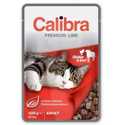 CALIBRA Cat Premium Adult Huhn und Rindfleisch 100g-Beutel