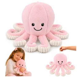 Plüsch-Oktopus, Kuscheltier mit elastischen Tentakeln, rosa, 50 cm