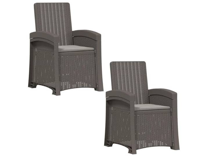 FDSAQOPT Liegesessel Garten Rattan-Optik 2 STK. Hellgrau PP Verstellbare Rückenlehne, 3 Positionen, Polypropylen, stabiler Rahmen, Terrasse, Balkon, pflegeleicht