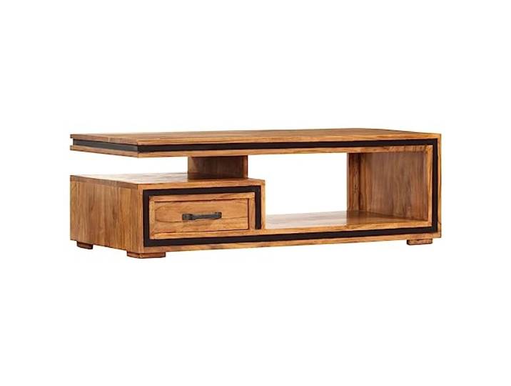 Roanoer Couchtisch Massivholz Akazie mit Schublade 100x45x33 cm Stilvoller Holzcouchtisch für das Wohnzimmer mit praktischer Schublade und Ablagefach aus langlebigem Akazienholz.