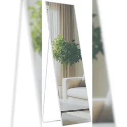 DELUKE Standspiegel KRAKOW - Glas Weiß matt 50x3x150 cm | Ganzkörperspiegel Freistehender Spiegel Groß Schlafzimmer