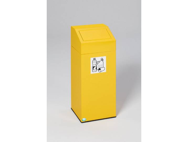 PROREGAL® Mülleimer Selbstlöschender Wertstoffsammler Wertstoffe  82L 89x38x38cm Gelb